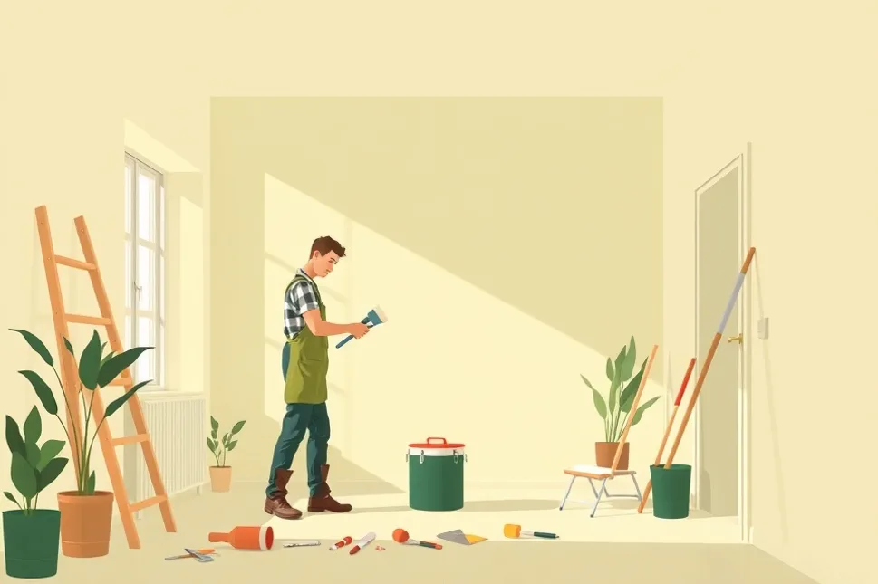 Intérieur rénové après travaux de peinture à Arcueil